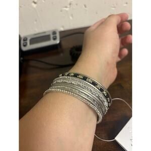 Fantasia La Moda Silver Colored Fashion Costume Jewelry Set of 11 Bracelets NEW